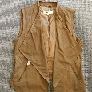 My Tribe Brown Leather Vest NWT
